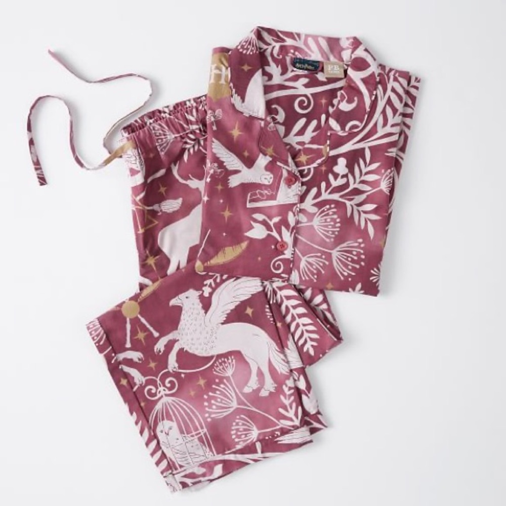 HARRY POTTER Patronus Damask Pajama Set, Burgundy